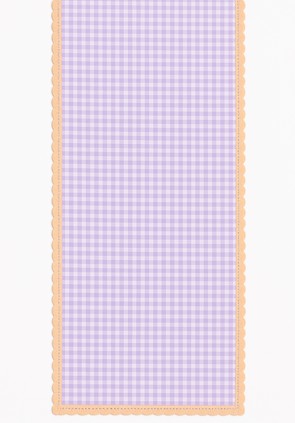 Gingham Liliac Table Runner With Contrasting Lace Trim Gift