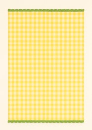 Gingham Yellow Tea Towel With Lace Trim Gift