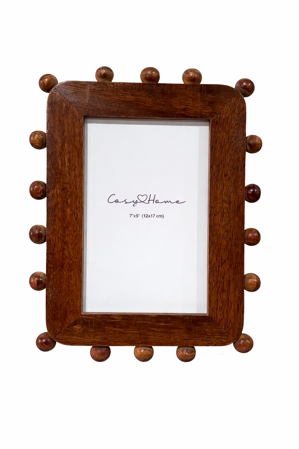 Wooden Balls Photo Frame Large W/glass 7x5 Inch Gift