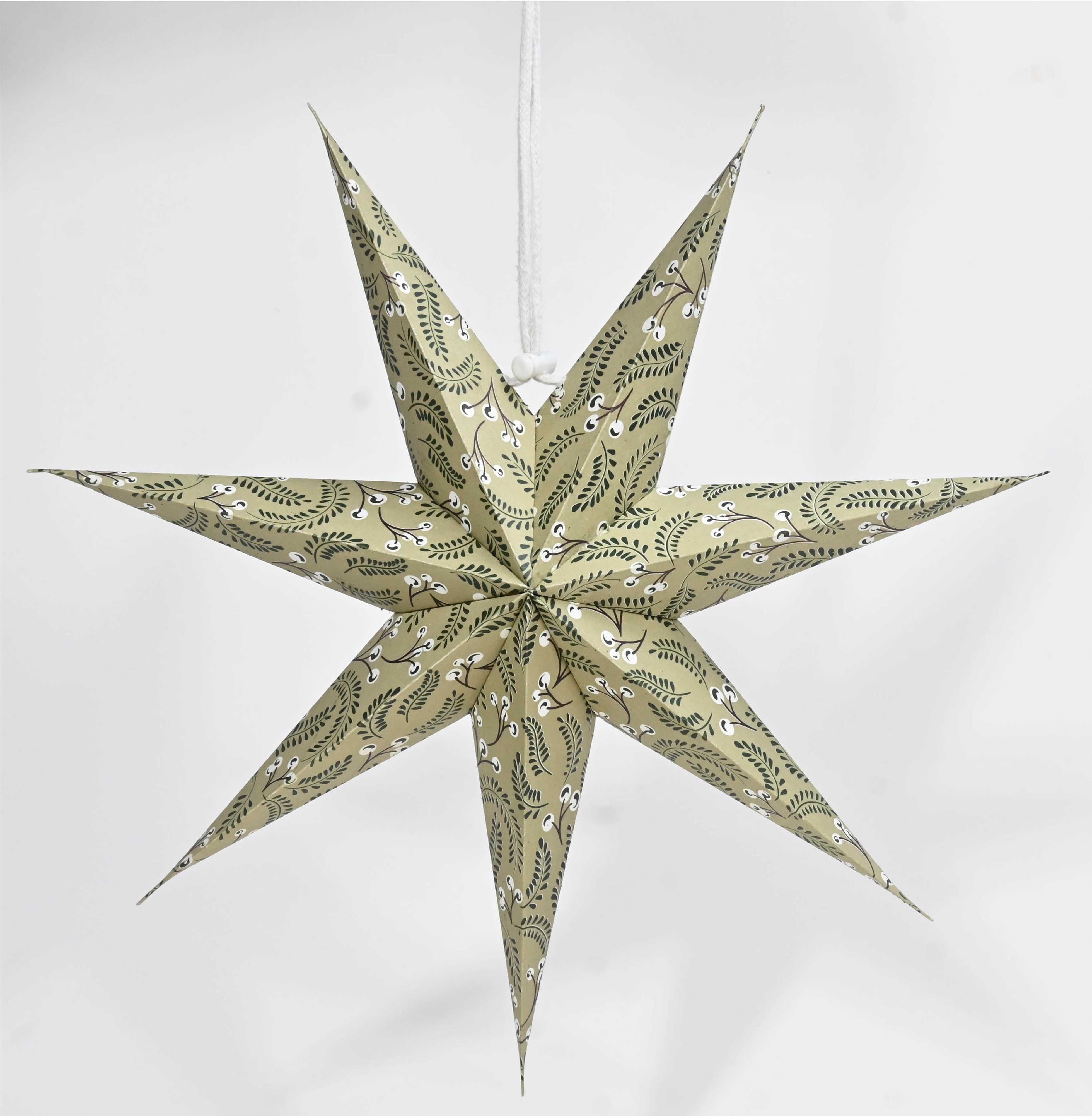 Printed Star Hanging - 30cm Green A Gift