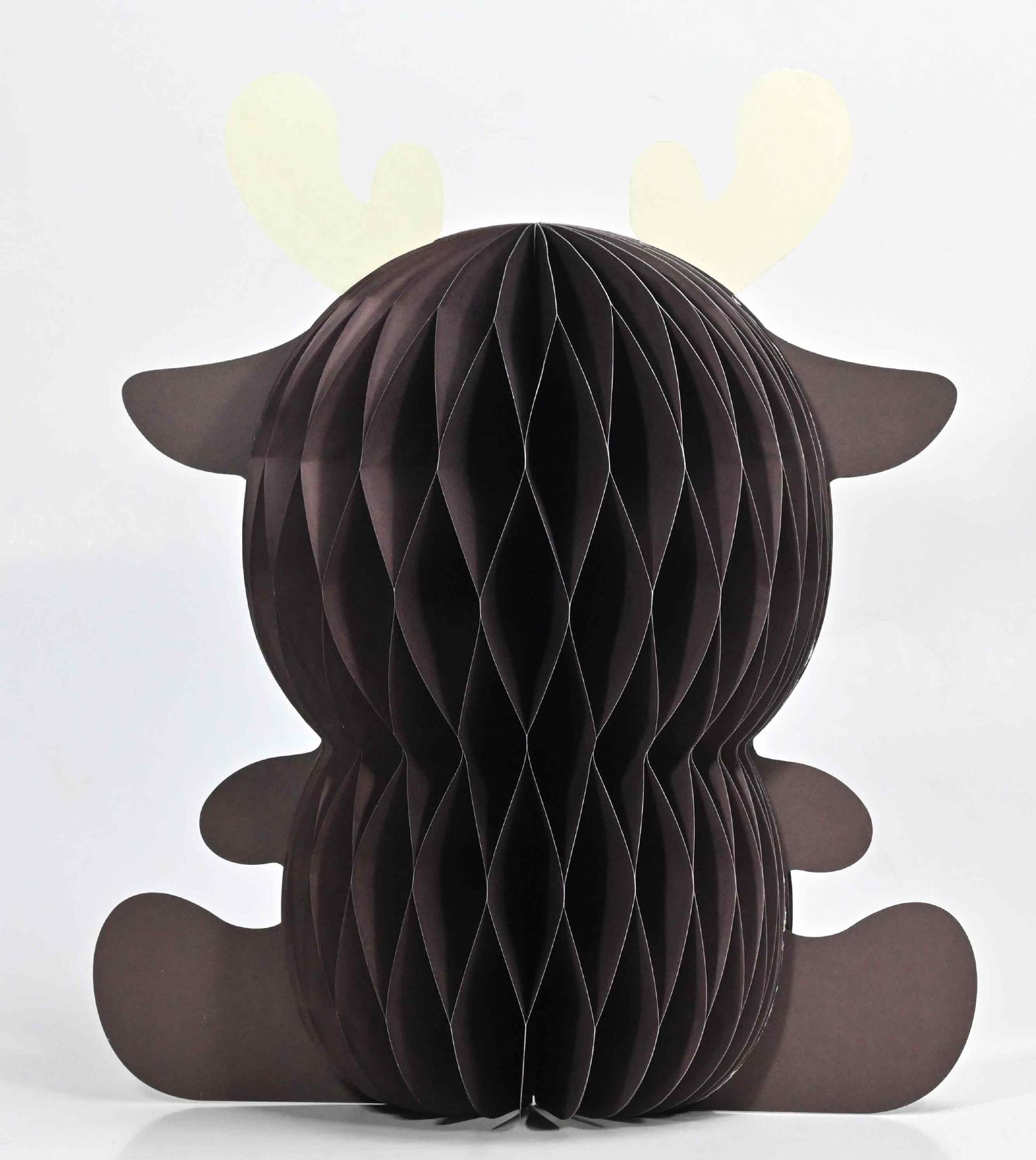 Honeycomb Reindeer Table Dec - 40cm Brown Gift