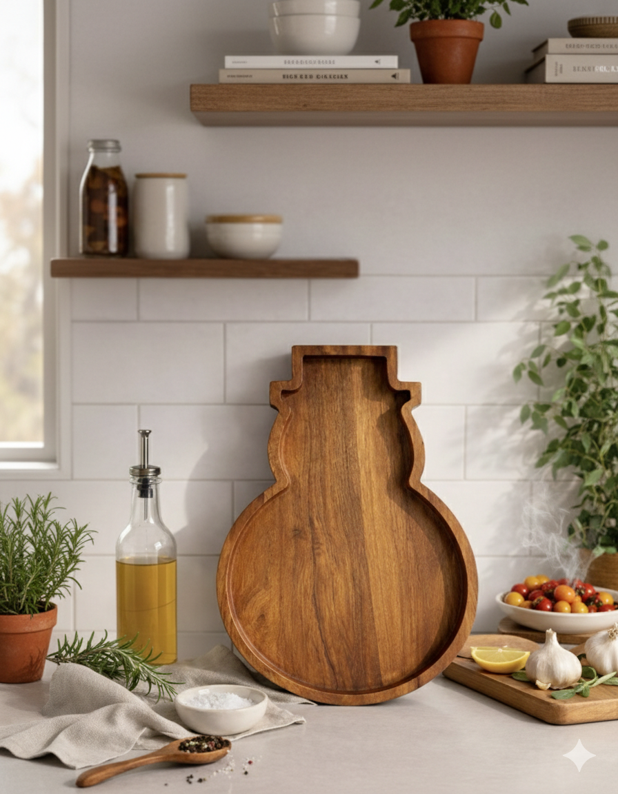 Wooden Snowman Tray - Large Gift