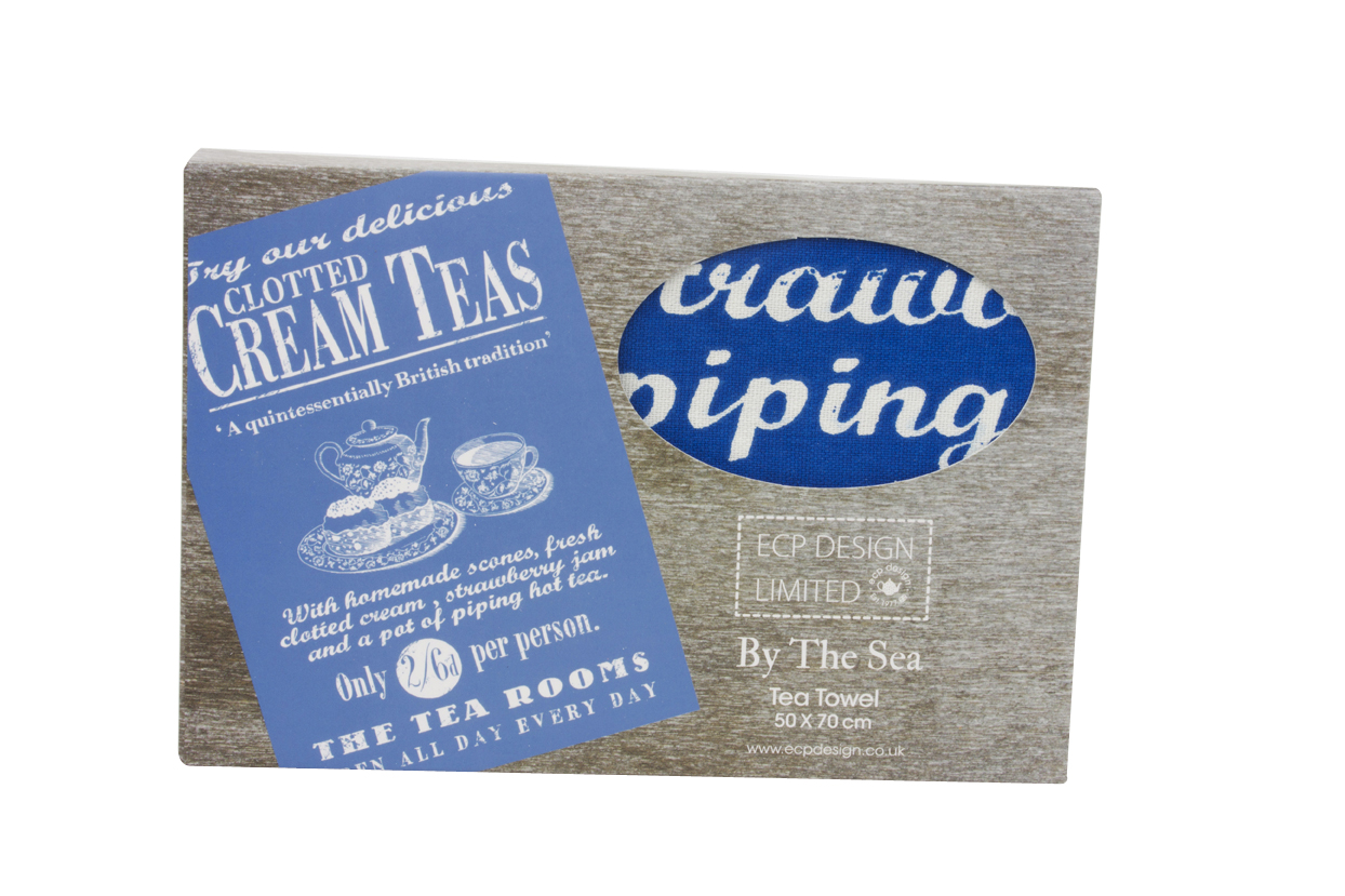 Tea Towel Cream Tea By The Sea Gift