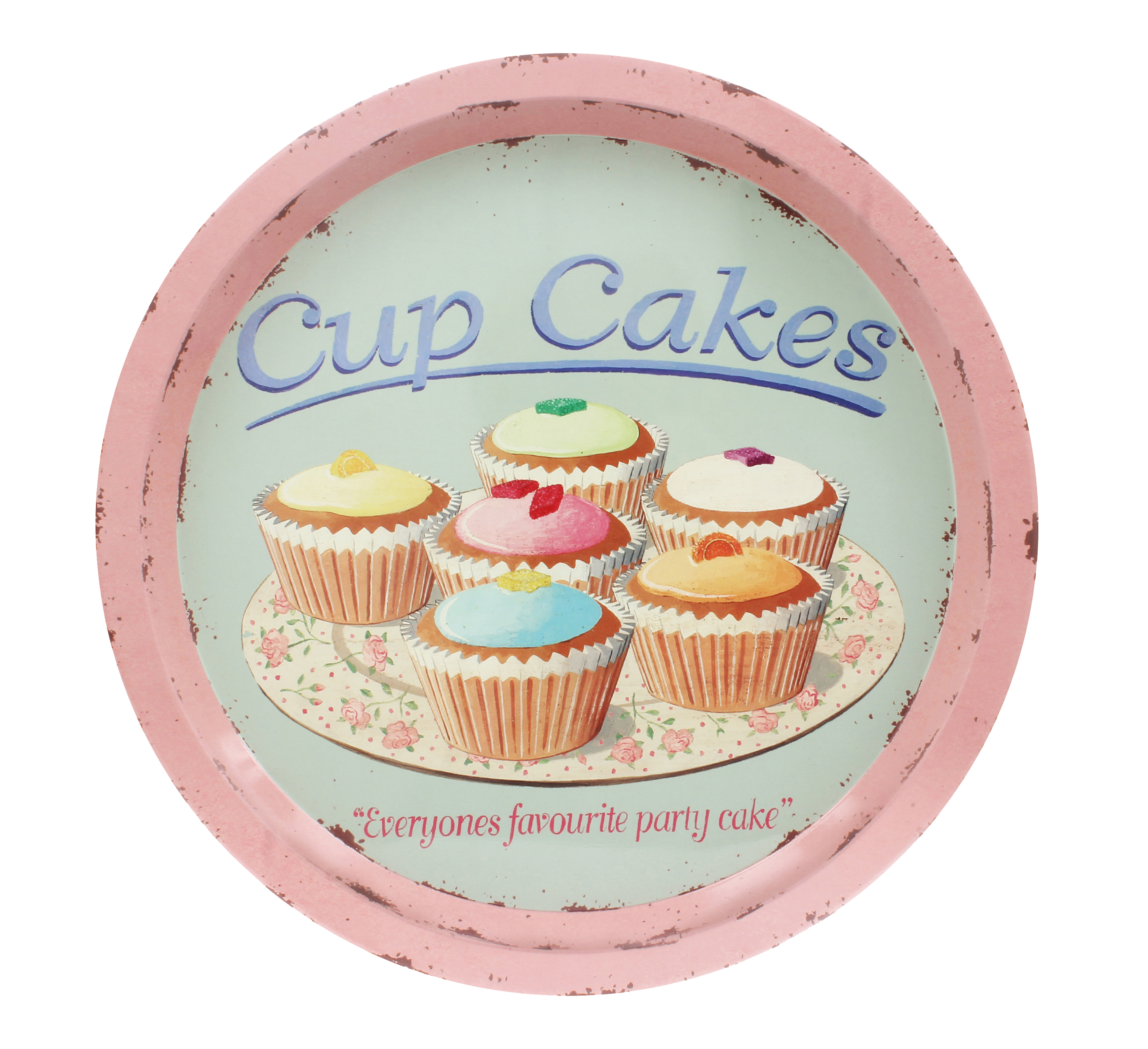 Cup Cakes 32.5cm Tin Tray Coffee Break Gift