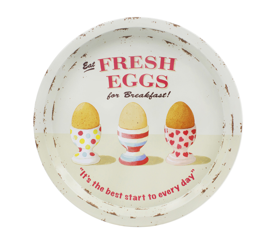 Fresh Egg 32.5cm Tin Tray Coffee Break Gift