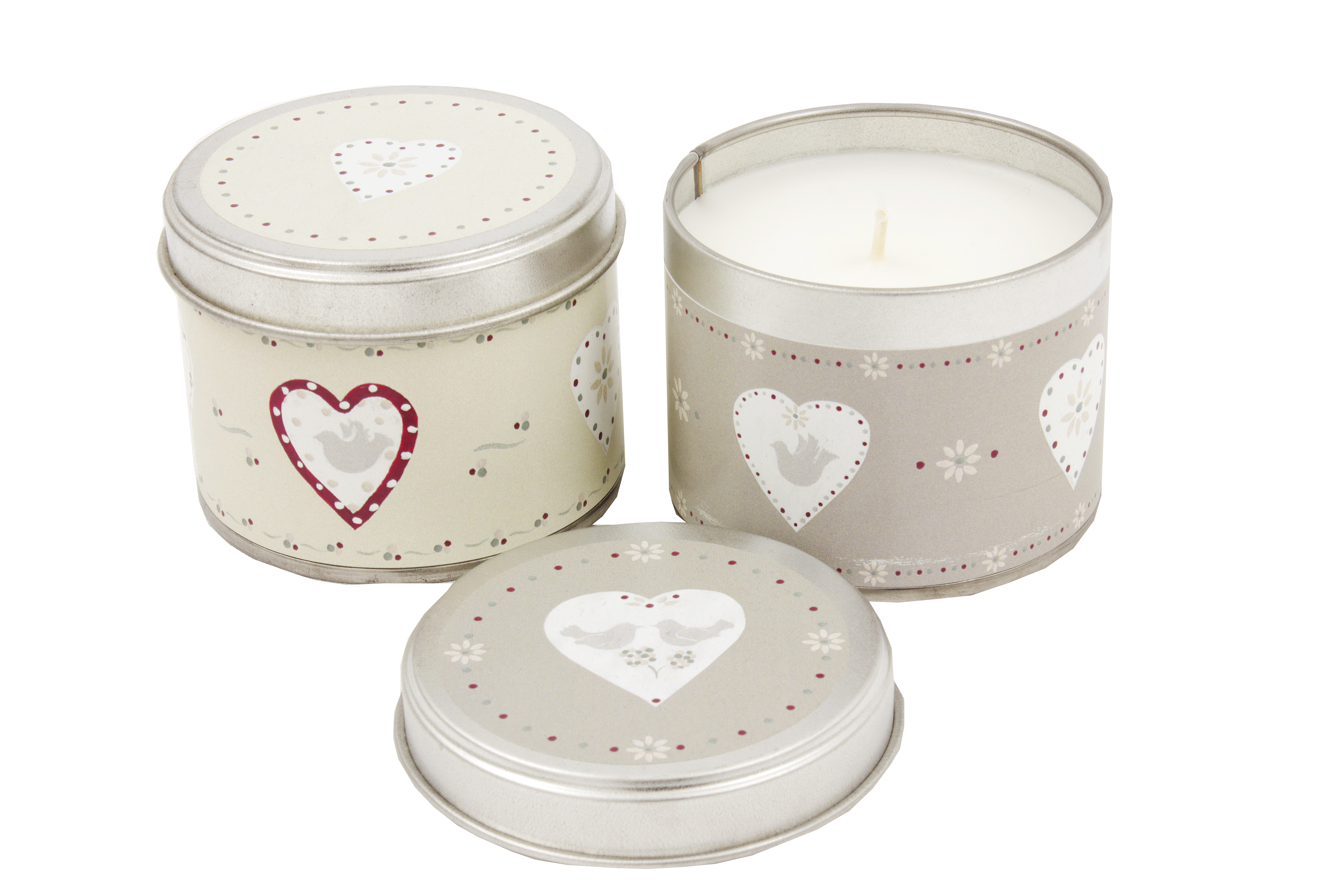 Pale Heart Candle In A Tin Patchouli Gift