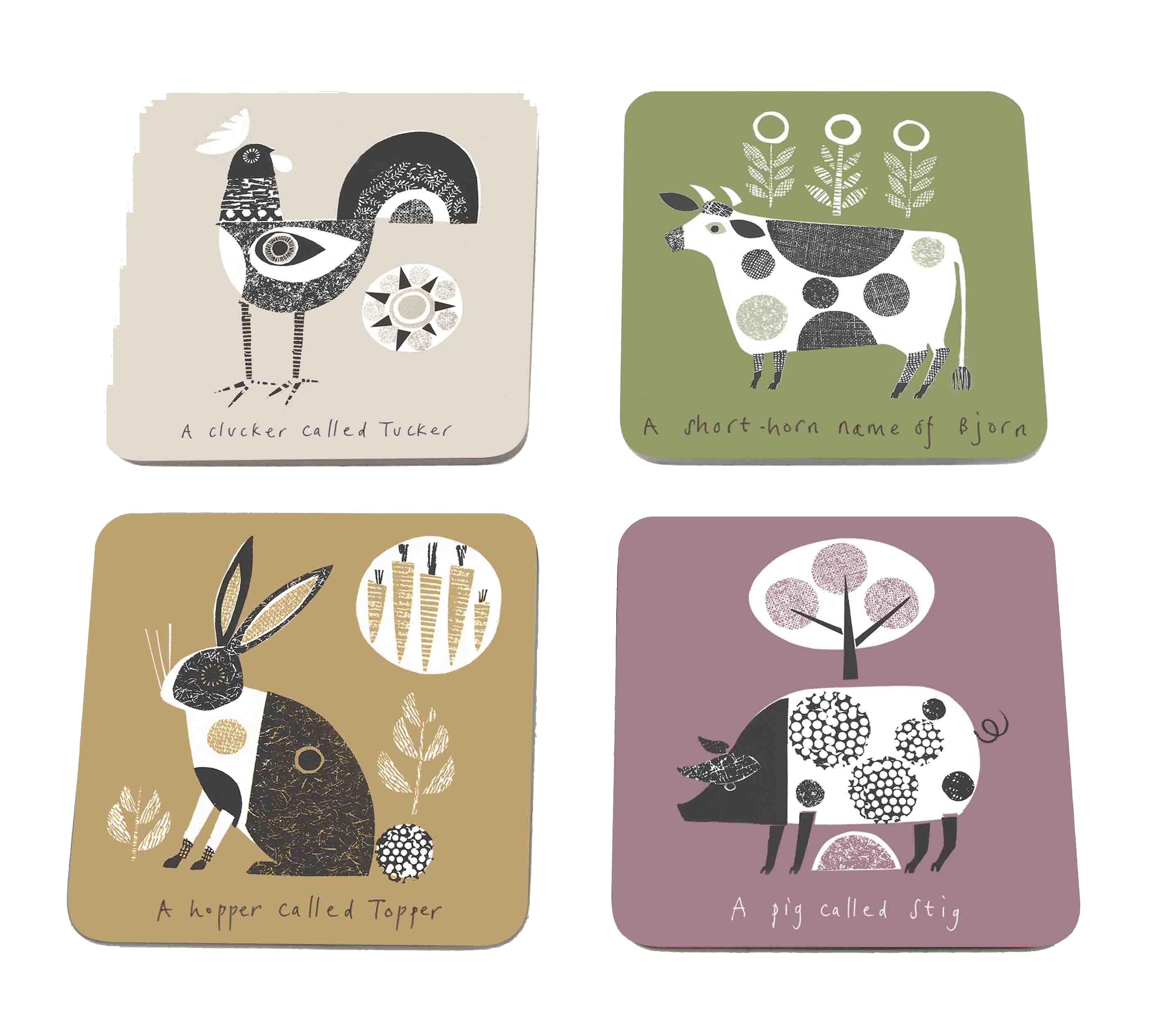 Animals Set Of 4 Coasters By Jane Ormes Gift
