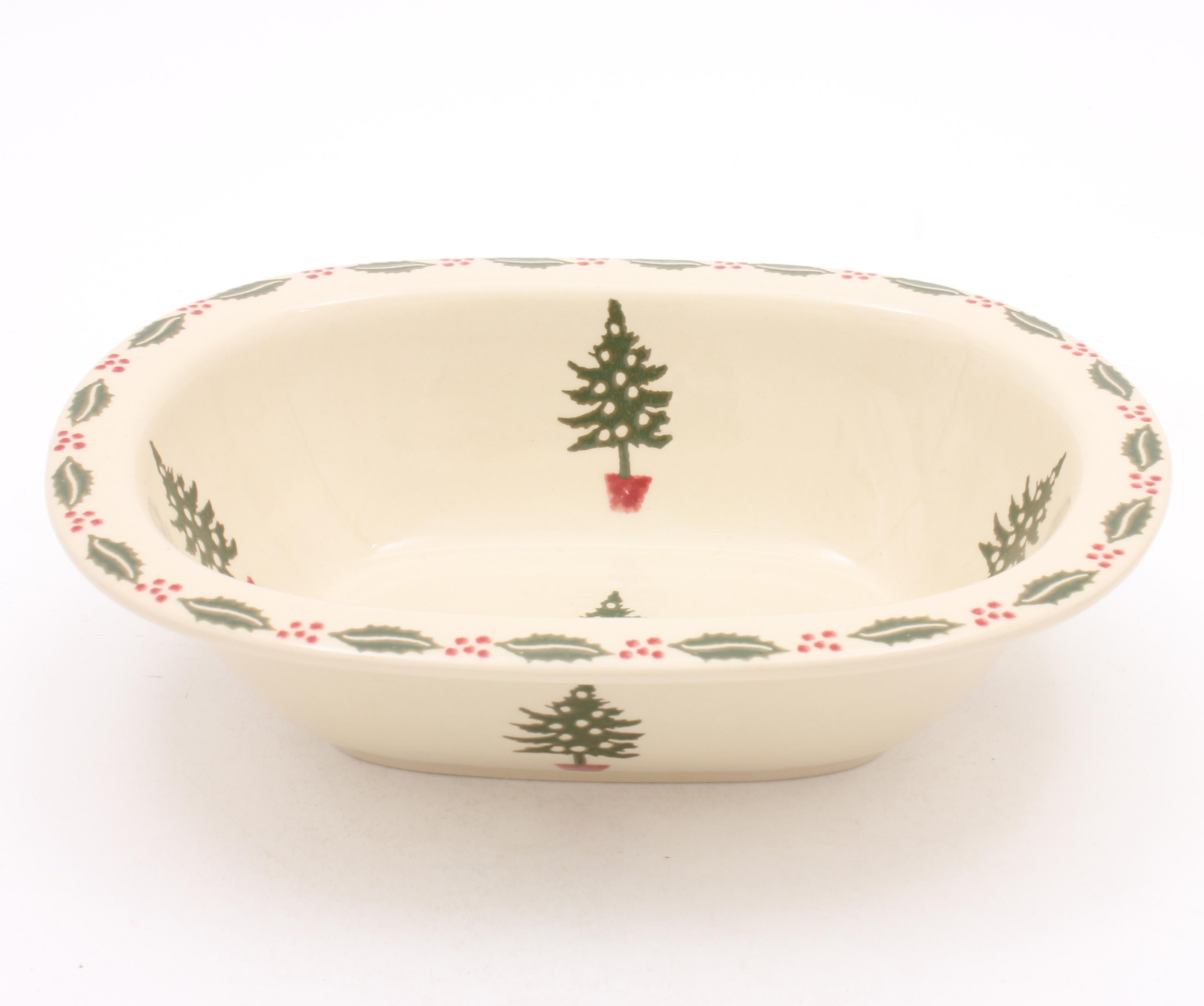 Brixton Xmas Tree & Bauble Pie Dish Stndrd 24x19cm Gift