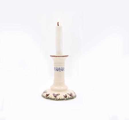 Brixton Cock & Hen Candlestick 15cm Gift