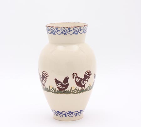 Brixton Cock & Hen Vase Medium 16cm Gift