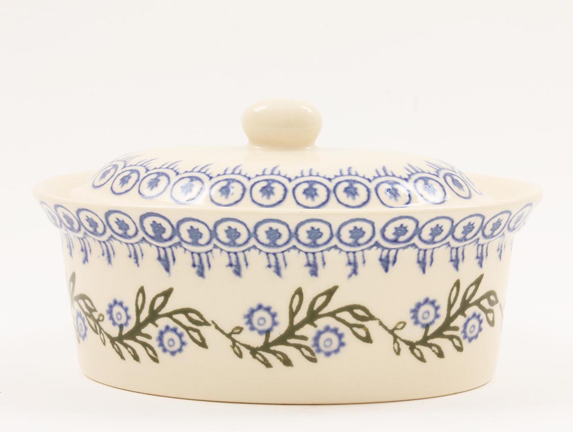 Brixton Floral Garland Oval Butter Dish 17cm Gift