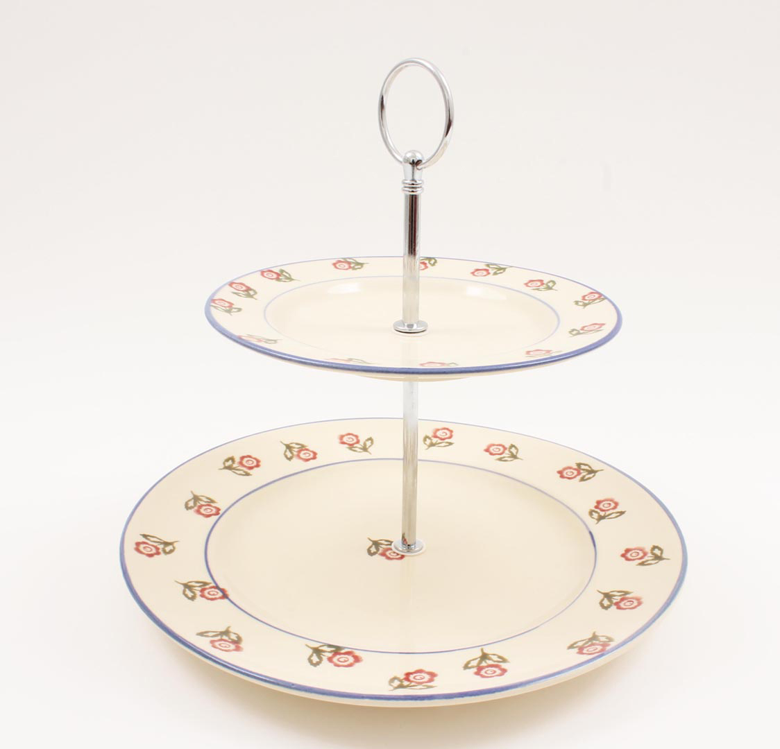Brixton Scattered Rose Cake Stand 2 Tier Gift