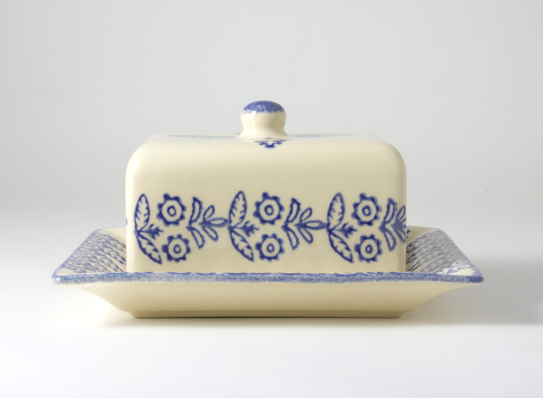 Brixton Lacey Blue Lidded Cheese Dish 19cm Gift