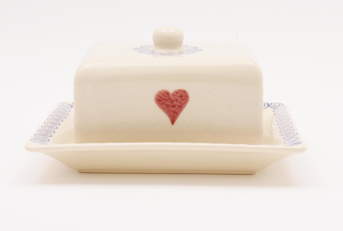 Brixton Hearts Lidded Cheese Dish 19cm Gift