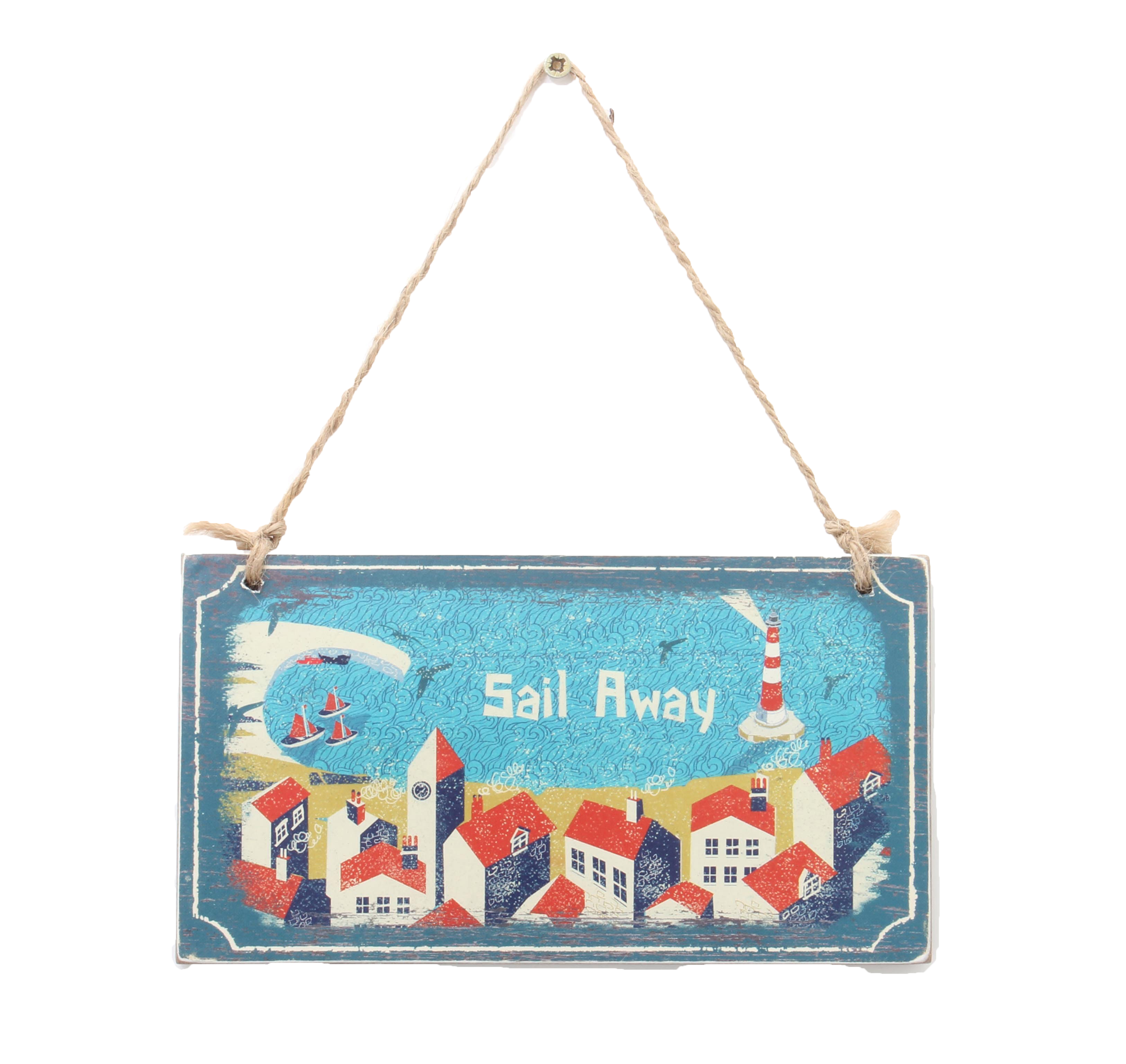 Ahoy Sail Away Wooden Sign Gift