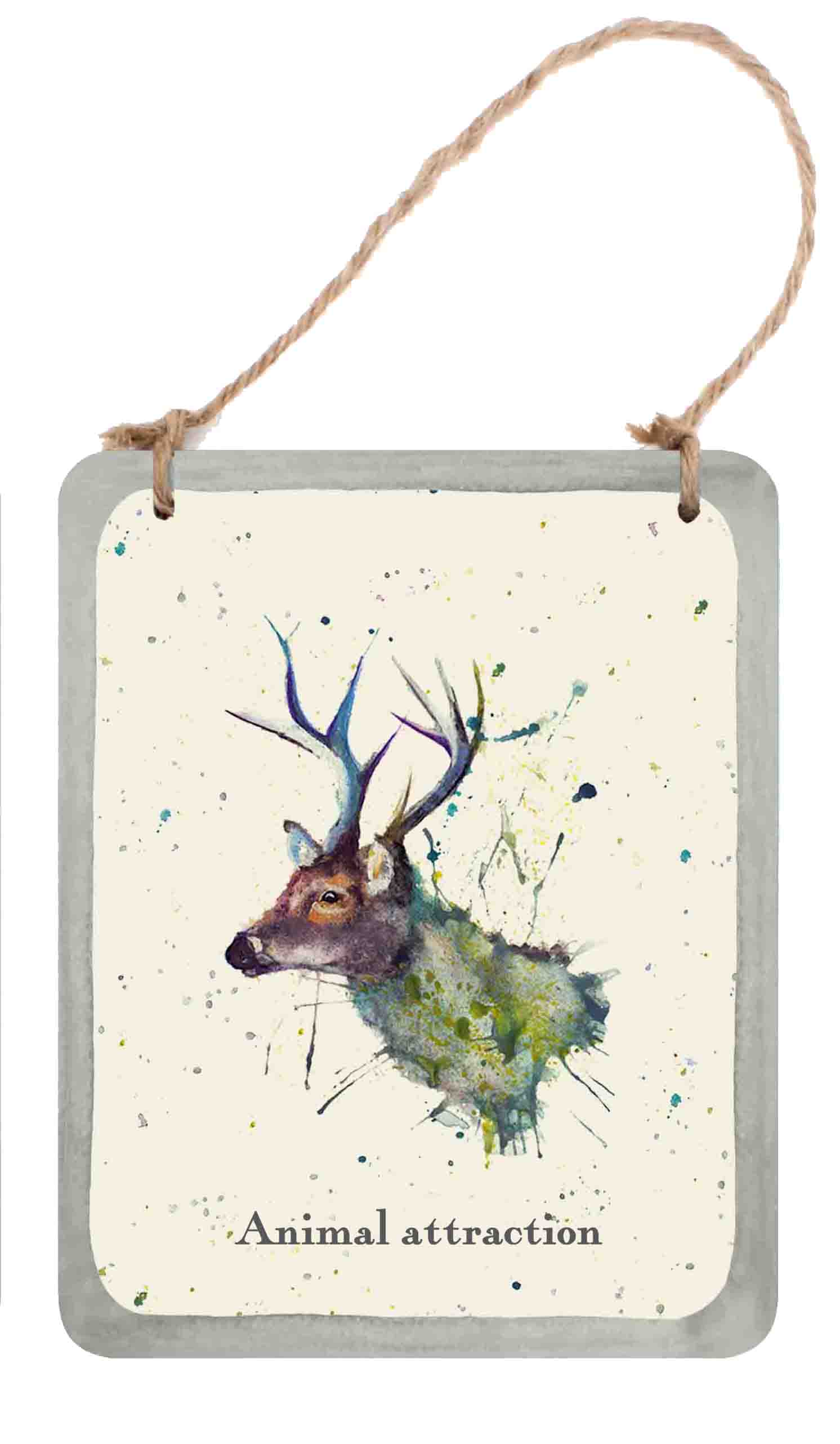 Wooden Sign 12 X 15cm Highland Stag Gift