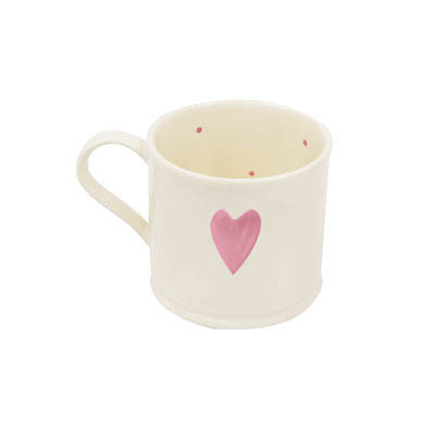 Shaker Pale Pink Heart 150ml Mug Gift