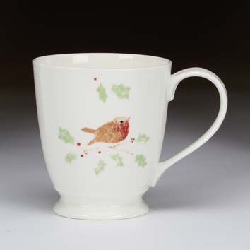 Robin & Holly Tall Mug C. Zoob Gift