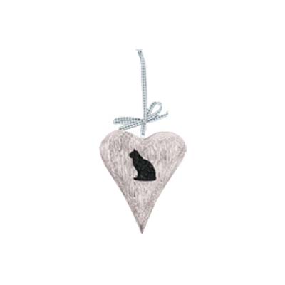 Bailey & Friends Wooden Heart Cat Decor Gift