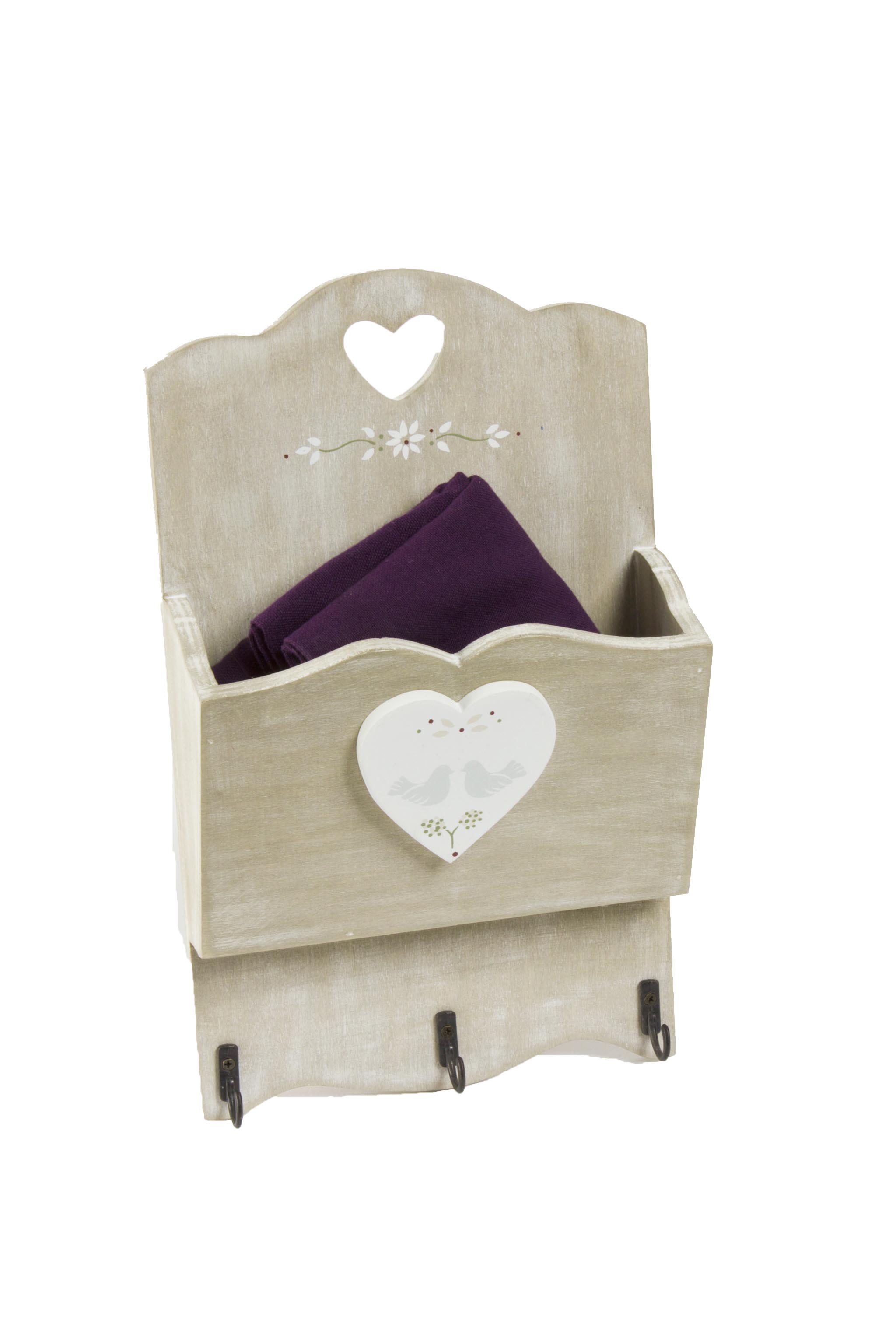 Letter Rack With 3 Hooks Doves Of Peace Gift