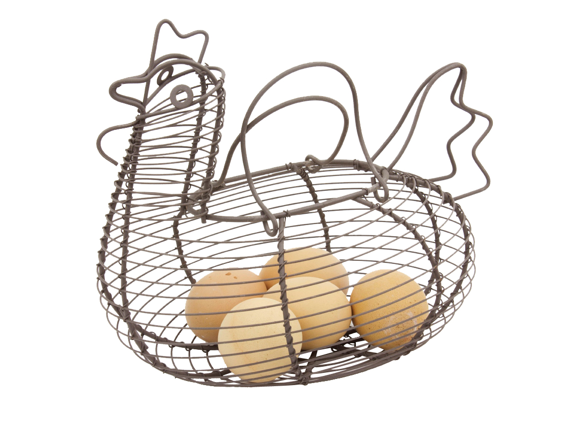 Small Hen Wire Basket Gift