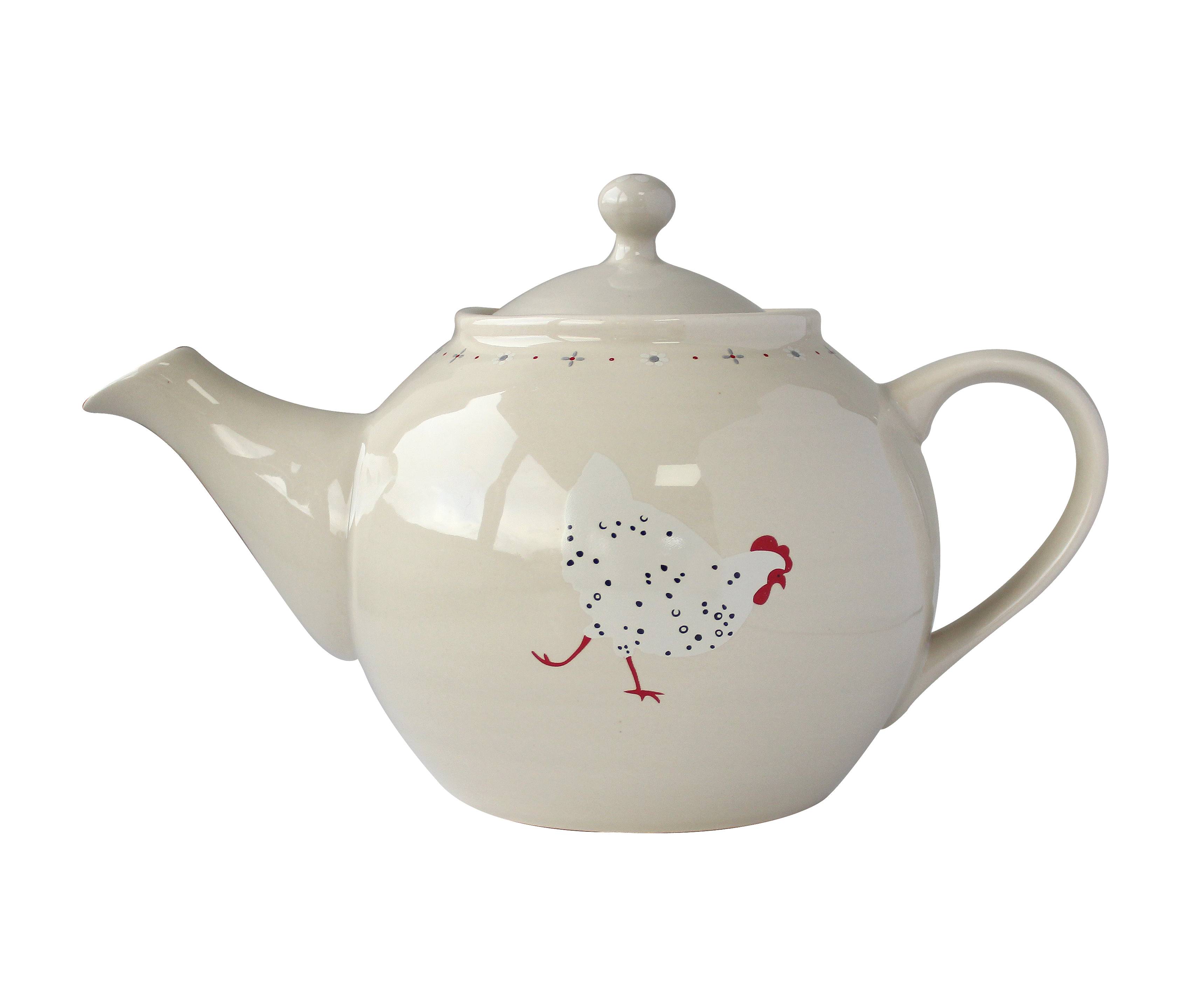 Flock Of Hens Teapot 1.75ltr Warm Grey Gift