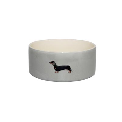 Bailey & Friends Dog Bowl Dachshund Grey Gift