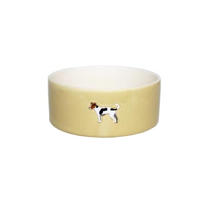 Bailey & Friends Dog Bowl Jack Russell Mustard Gift