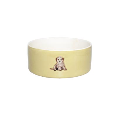 Bailey & Friends Dog Bowl Cockapoo Mustard Gift