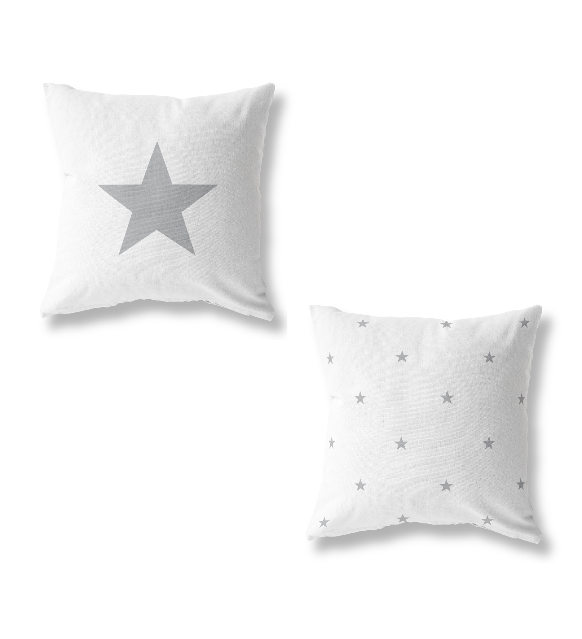 Star Cushion Cover Double Sided White Gift