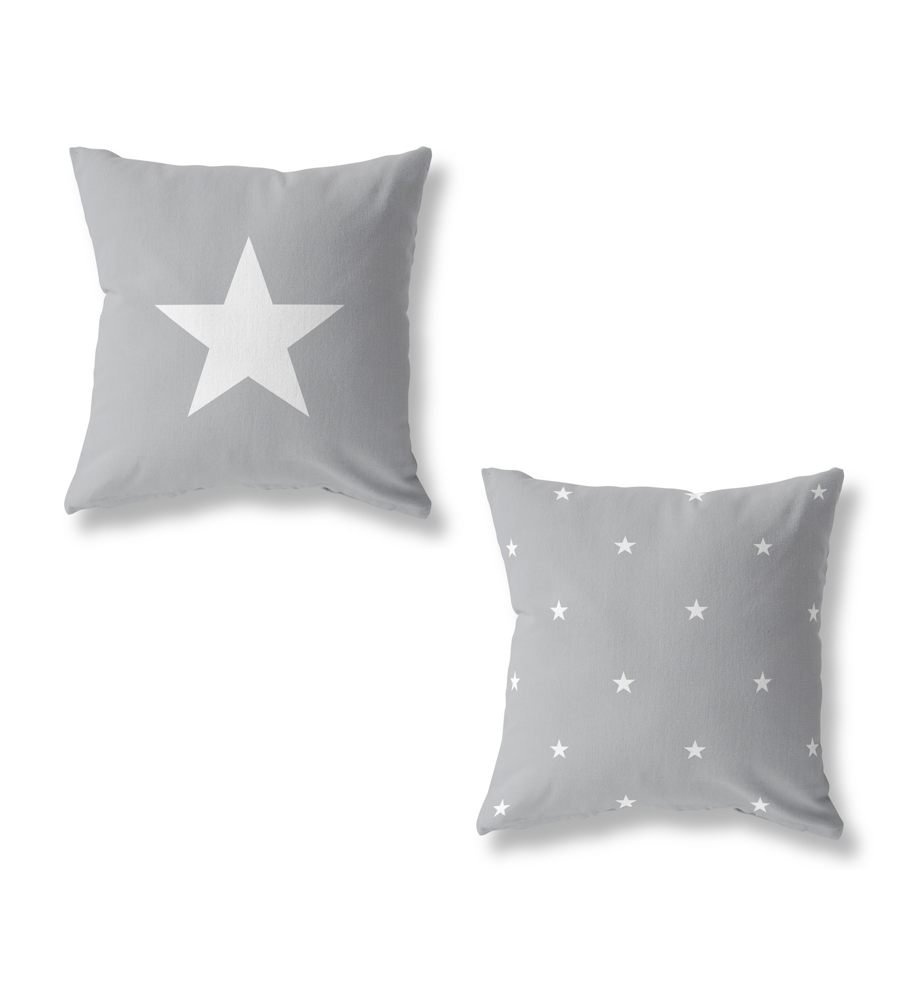 Star Cushion Cover Double Sided Grey Gift