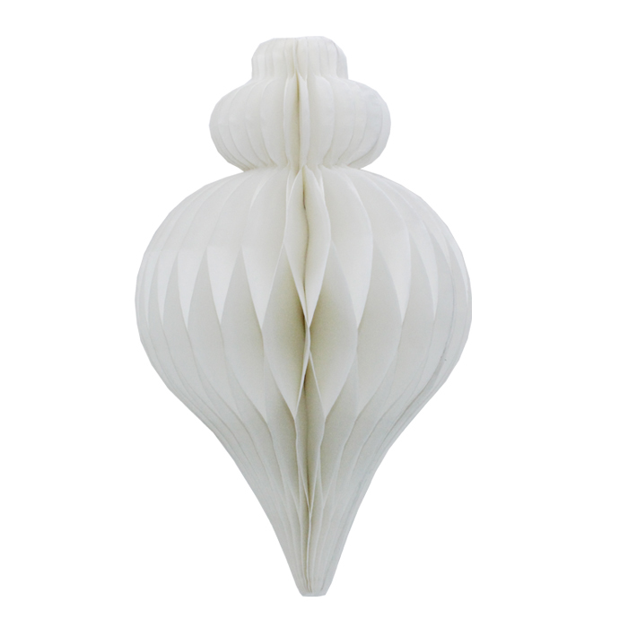 Honeycomb Paper Decoration Teardrop 20cm White Gift