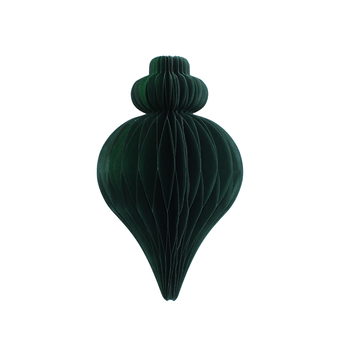 Honeycomb Paper Decoration Teardrop 20cm Green Gift