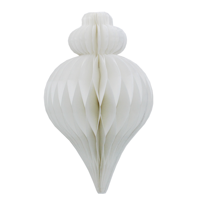 Honeycomb Paper Decoration Teardrop 30cm White Gift