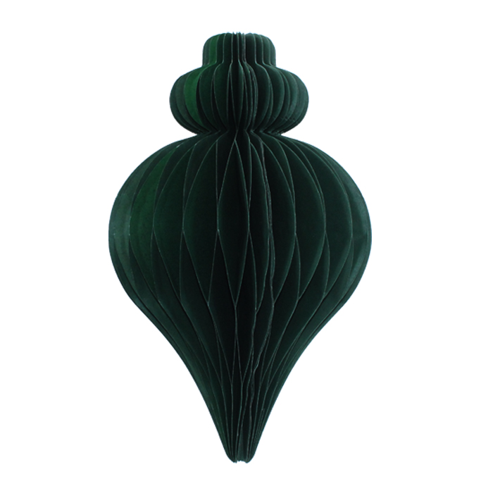 Honeycomb Paper Decoration Teardrop 30cm Green Gift