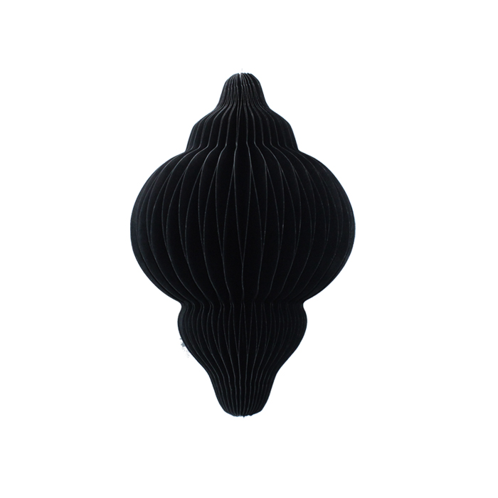 Honeycomb Paper Decoration Finial 20cm Black Gift