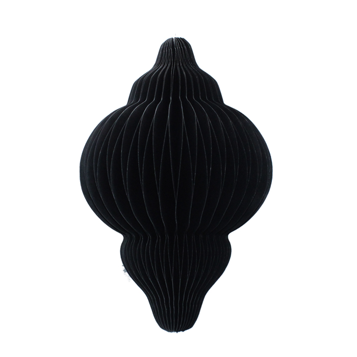 Honeycomb Paper Decoration Finial 30cm Black Gift