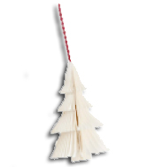 Honeycomb Paper Tree Hanging 12cm White Gift