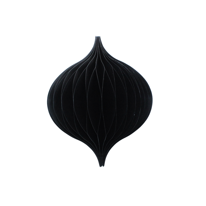 Honeycomb Paper Bauble Hanging 16cm Black Gift