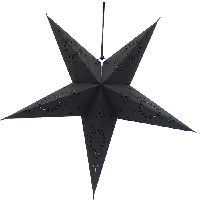 Star Folding 5 Point 65cm Black Gift