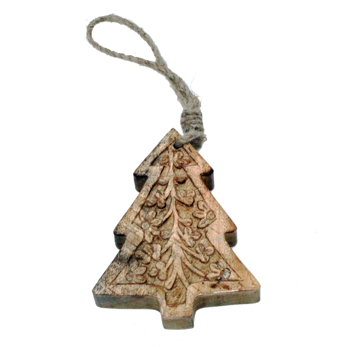 Wooden Hanging Ornament Tree 12x10x1.5cm Gift