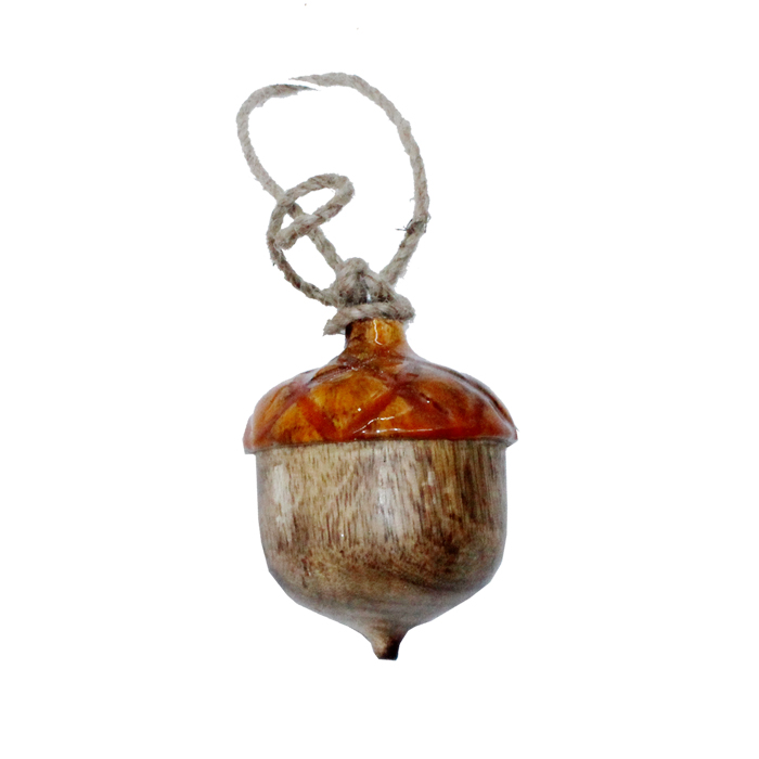 Wooden Hanging Ornament Acorn 8x8x11cm Gift