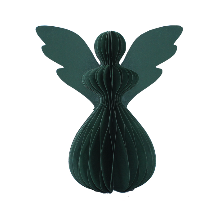 Honeycomb Paper Angel Standing 50cm Green Gift