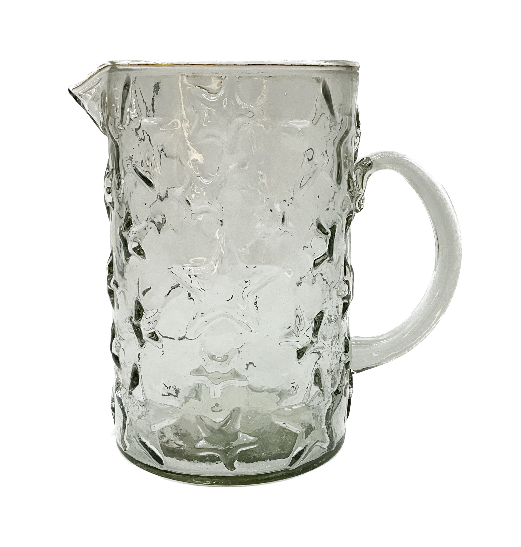 Star Embossed Glass Large Jug 18cm Gift