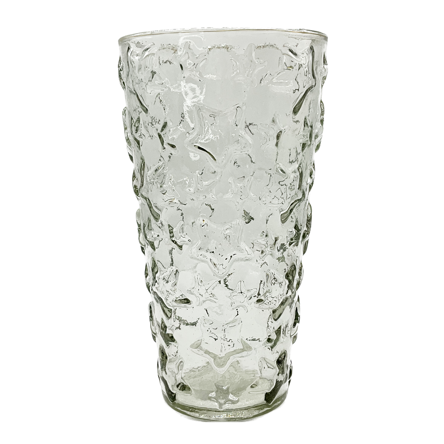 Star Embossed Glass Large Vase 28cm Gift