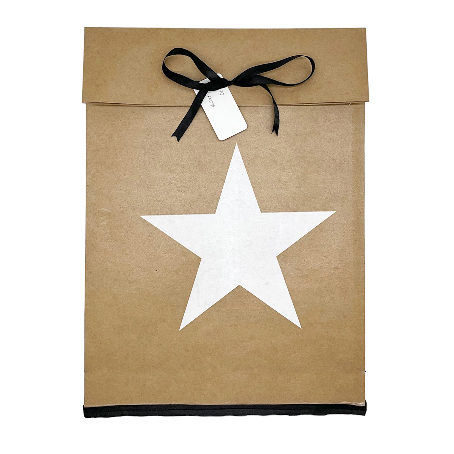 Star Print Paper Sack Kraft Large Gift