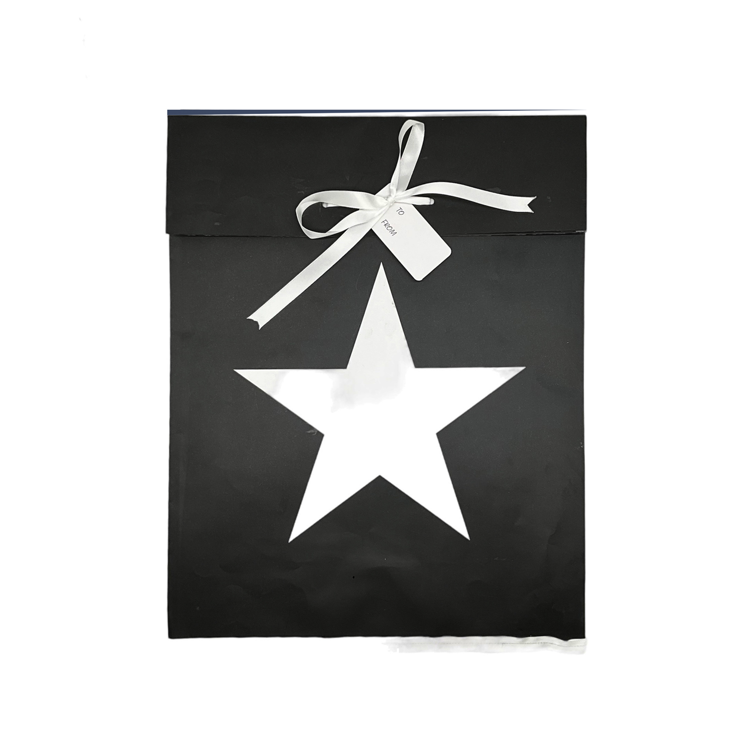 Star Print Paper Sack Black Small Gift