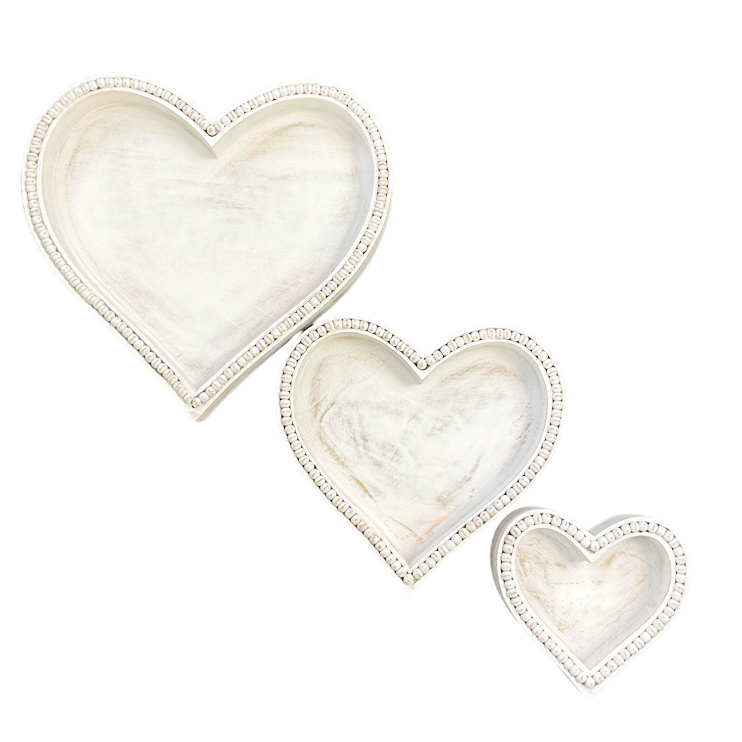 Heart Tray Beaded Set Of 3 Gift