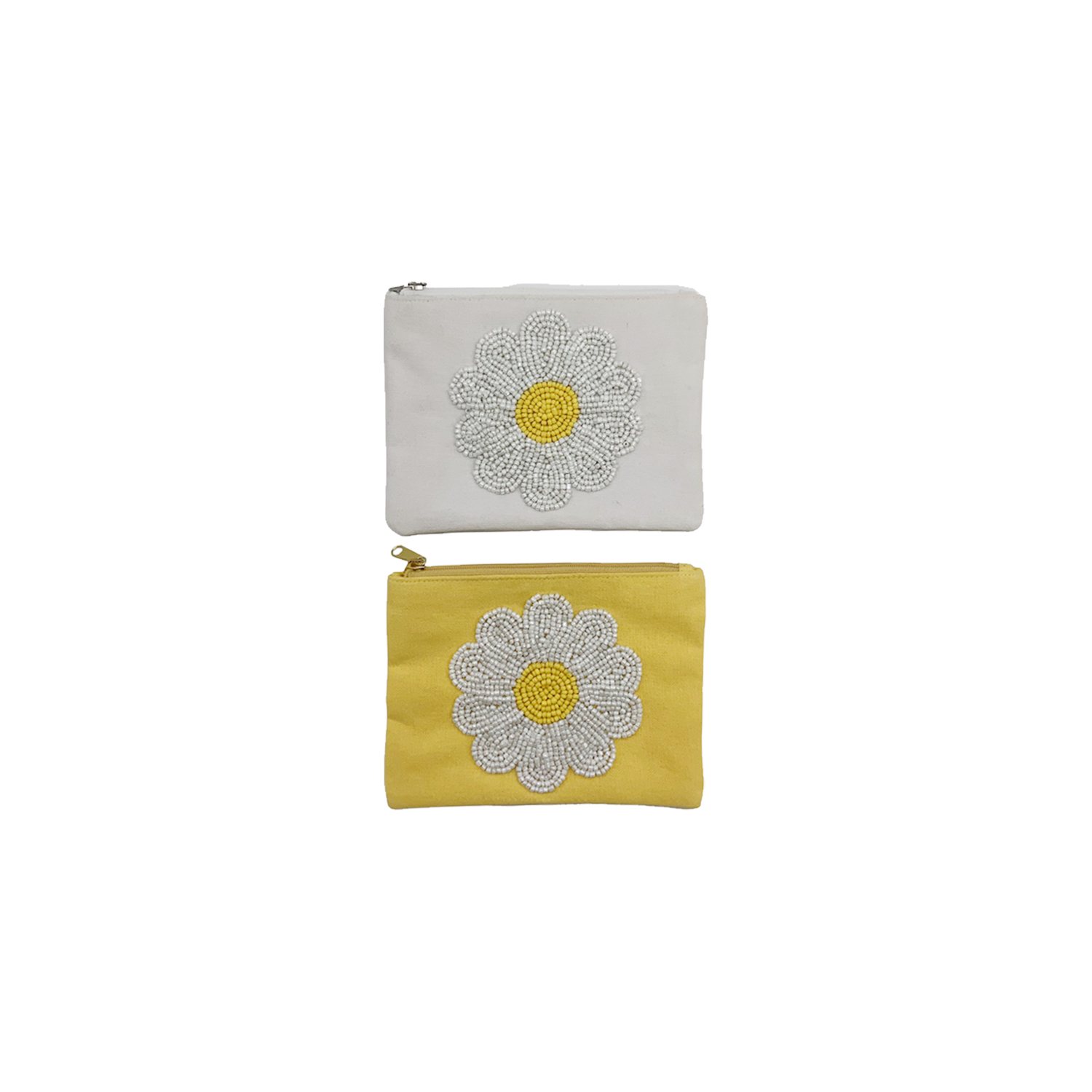 Zip Coin Purse With Daisy  S/2 12x17cm Gift