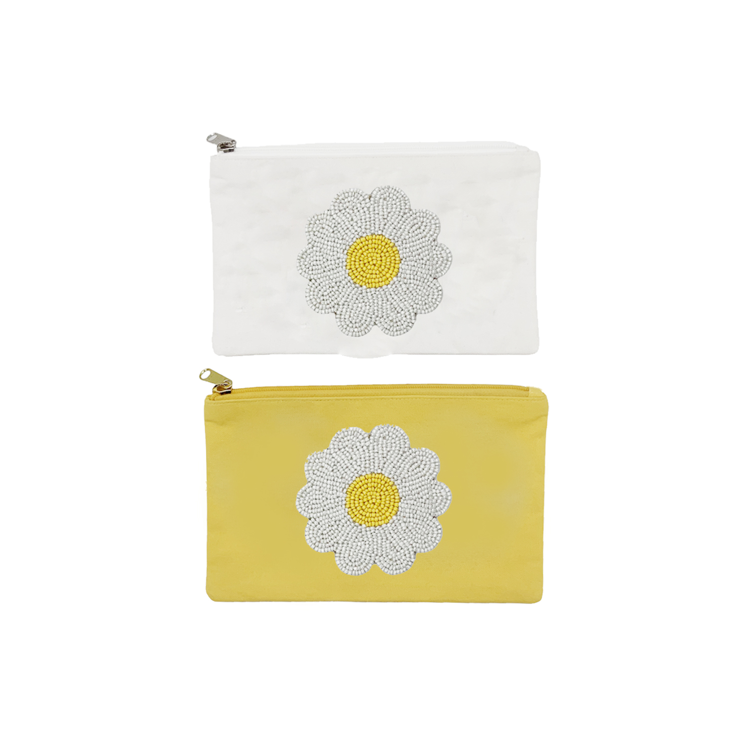 Zip Pouch With Daisy  15x24cm S/2 Gift